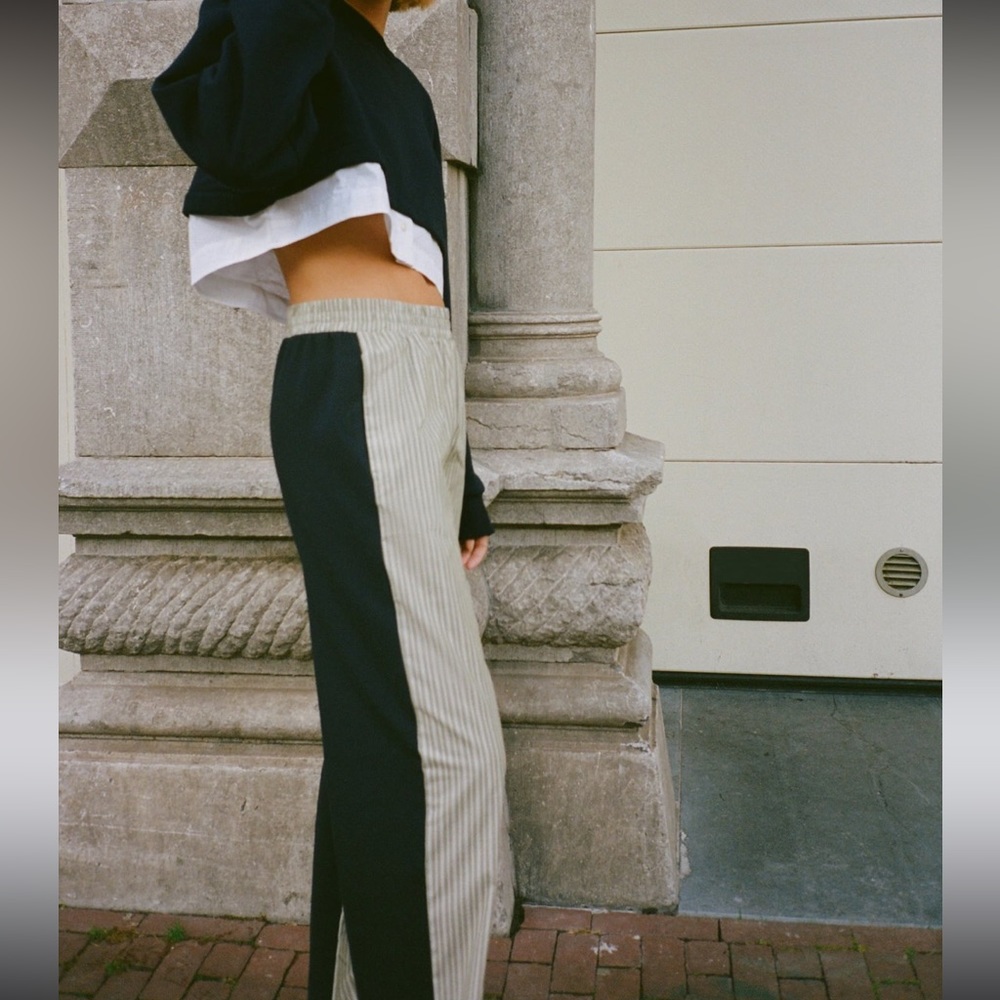 Zara Contrasting Stripped Varsity Pants - Picture 2 of 9